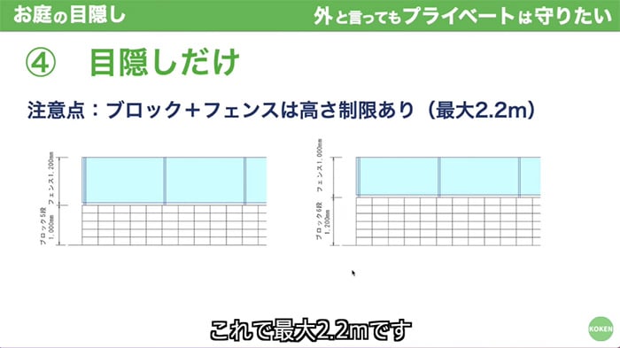 フェンスの注意点