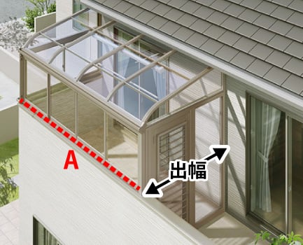 ベランダの出幅は1.8m以下