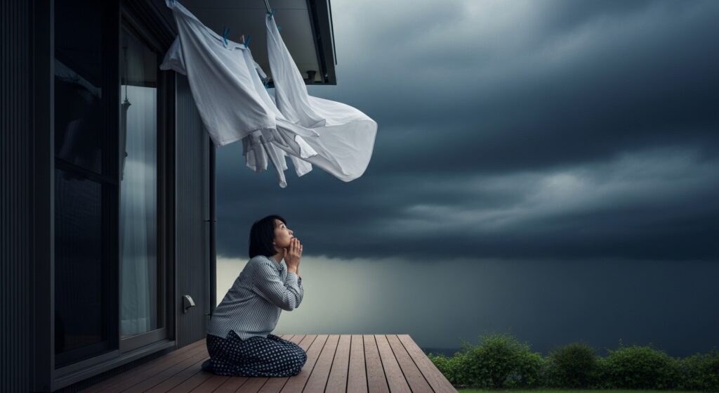 突然の雨でも慌てない！天候に左右されない物干し場の絶対条件