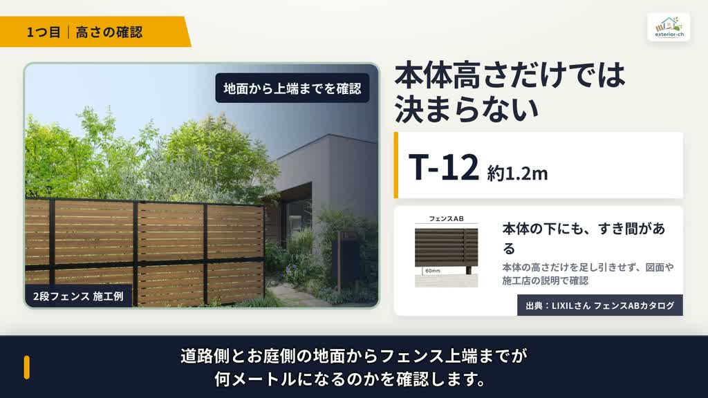 T-12は本体高さ約1.2メートルで完成高さは地面から上端まで確認する図
