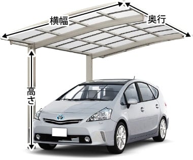 ネスカR 1台用 ＜車1台＞のサイズ名称