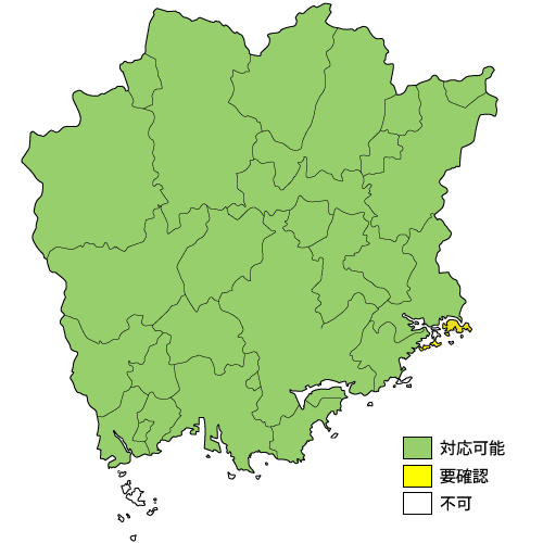 岡山県の設置対応マップ