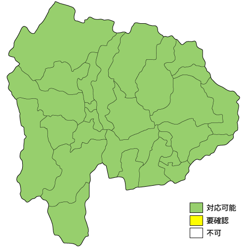 山梨県の設置対応マップ