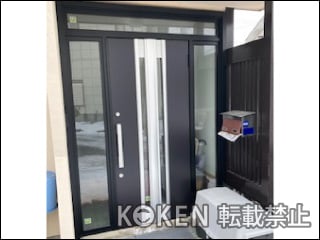 福島県Ｋ様 リシェント 玄関ドア3 G77型 両袖 ランマ付 施工例