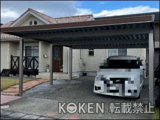 鹿児島県阿久根市Ｋ様 カーポートSW 900タイプ 2台用 奥行延長 施工例