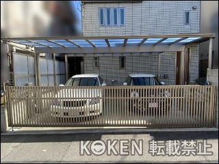 東京都板橋区Ｈ様 フーゴ F 2台用 柱奥行移動 施工例