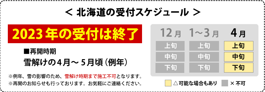 北海道のスケジュール